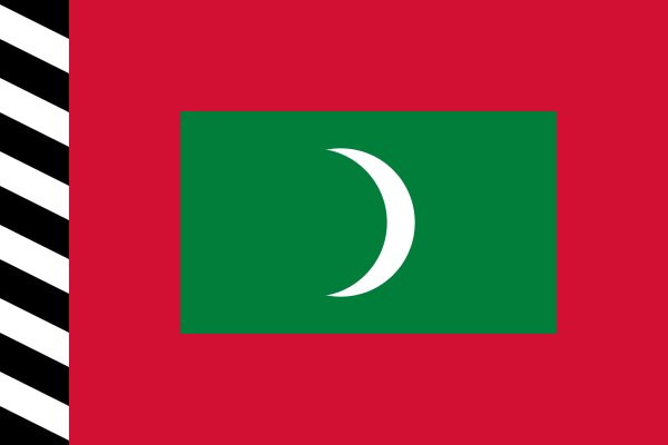 Bandera con media luna y rectángulo verde