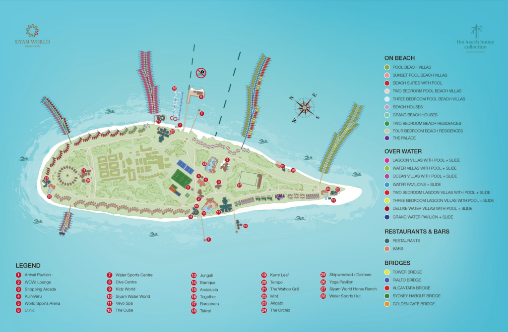 Mapa plano del Siyam World Maldivas